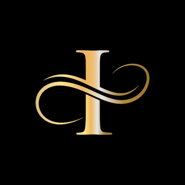 Plantilla de logotipo de letra I de lujo. Lujoso logotipo I para firma de moda, belleza y spa