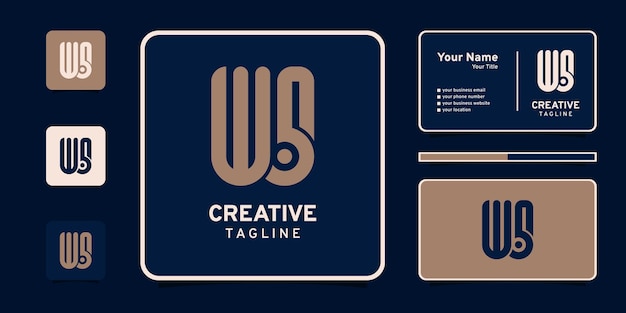 Plantilla de logotipo de letra inicial abstracta w y s o ws