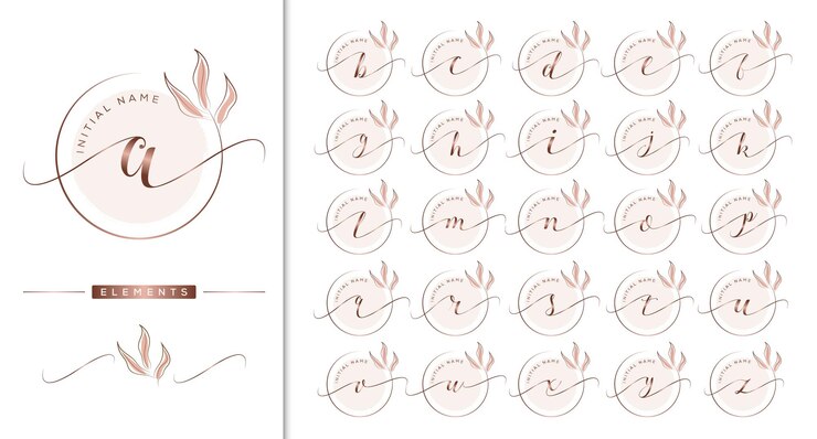 plantilla de logotipo de letra inicial femenina, logotipo prefabricado, belleza, moda, floral, logotipo de firma