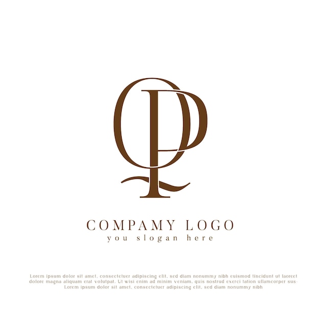 plantilla de logotipo de la letra inicial del monograma elegante PQ Q P