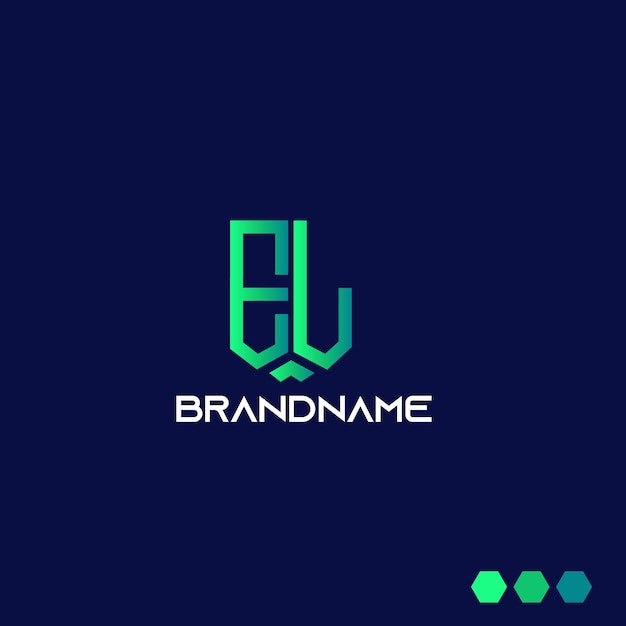 Plantilla de logotipo EL de letra inicial de monograma moderno