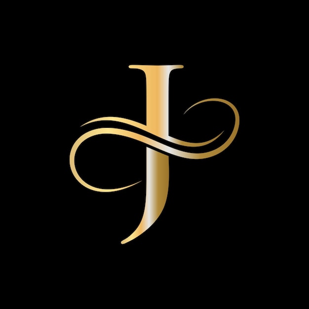 Plantilla de logotipo de letra j de lujo. lujoso logotipo j para signo de moda, belleza y spa