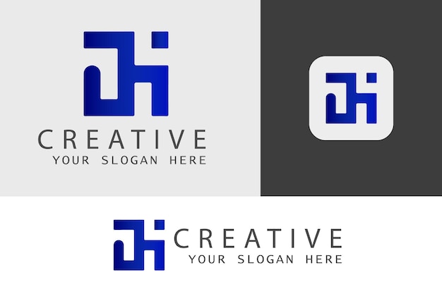 plantilla de logotipo de letra ji creativa