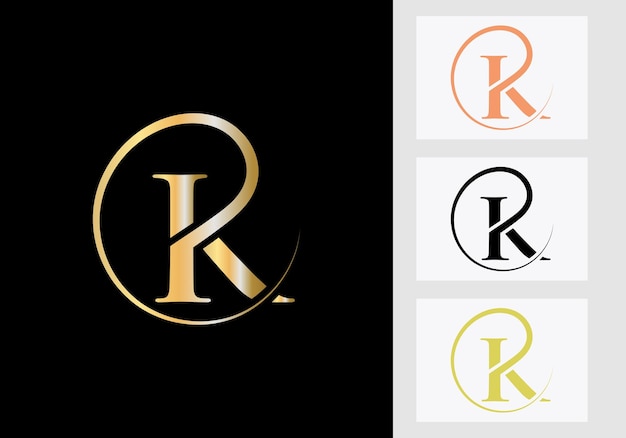 Plantilla de logotipo de letra K. Logotipo de lujo K elegante, real, símbolo de identidad de spa