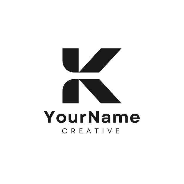 Plantilla de logotipo de letra K moderna minimalista ilustrada