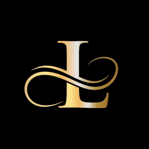 Plantilla de logotipo de letra L de lujo. Lujoso logotipo L para signo de moda, belleza y spa