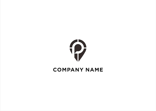 plantilla de logotipo de letra de mapa P para su marca