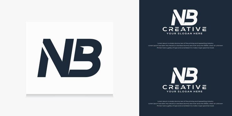 Vector plantilla de logotipo de letra nb inicial moderna simple