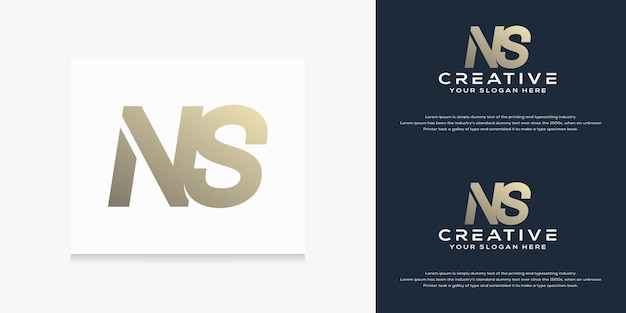 Plantilla de logotipo de letra ns inicial monograma abstracto