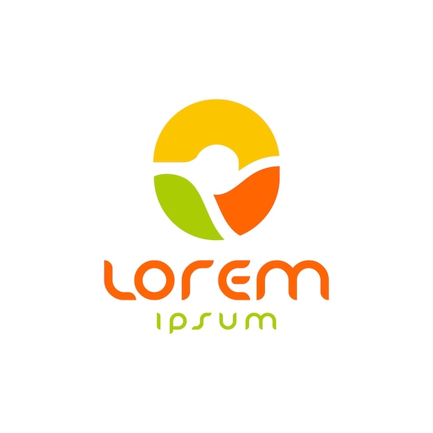plantilla de logotipo de la letra O de colores simples y abstractos