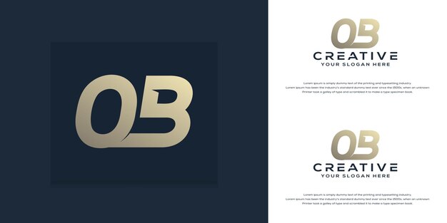 Plantilla de logotipo de letra ob inicial monograma abstracto
