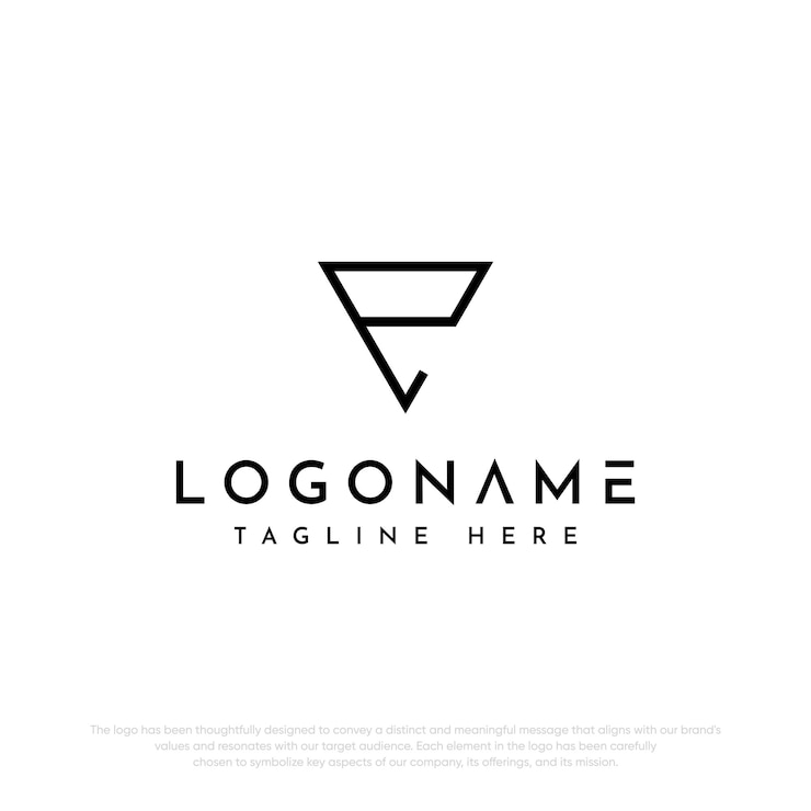 Vector plantilla de logotipo de letra p de diseño plano