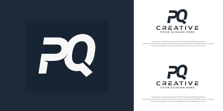 Vector plantilla de logotipo de letra pq inicial moderna simple