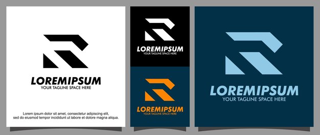 Plantilla de logotipo de letra R artística moderna