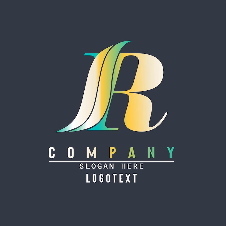 Vector plantilla de logotipo de letra r y wave logotipo r inicial abstracto letra r creativa con concepto de lujo r