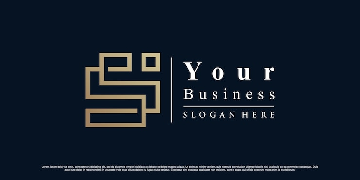 Vector plantilla de logotipo de letra s creativa con color de estilo degradado dorado vector premium