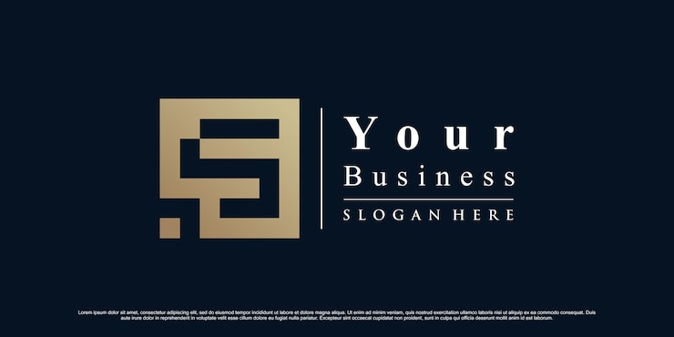 Vector plantilla de logotipo de letra s creativa con color de estilo degradado dorado vector premium