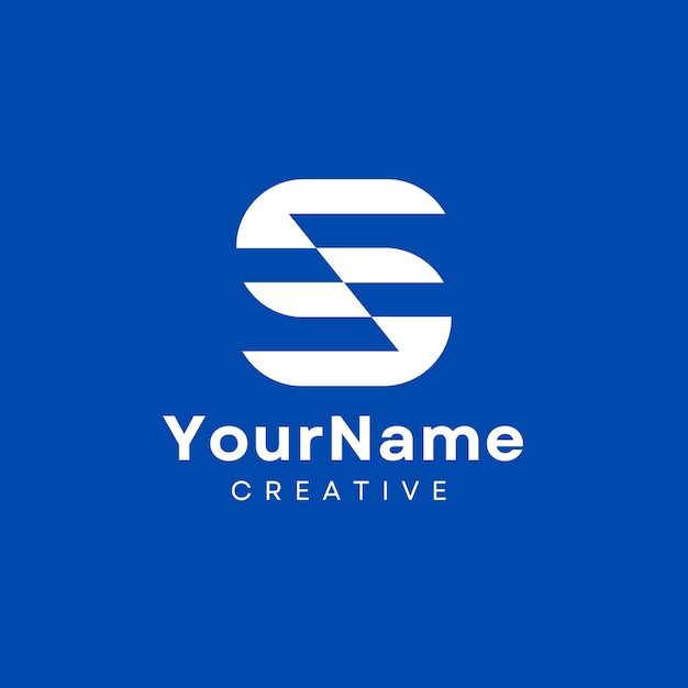 Plantilla de logotipo de letra S moderna minimalista negra ilustrada