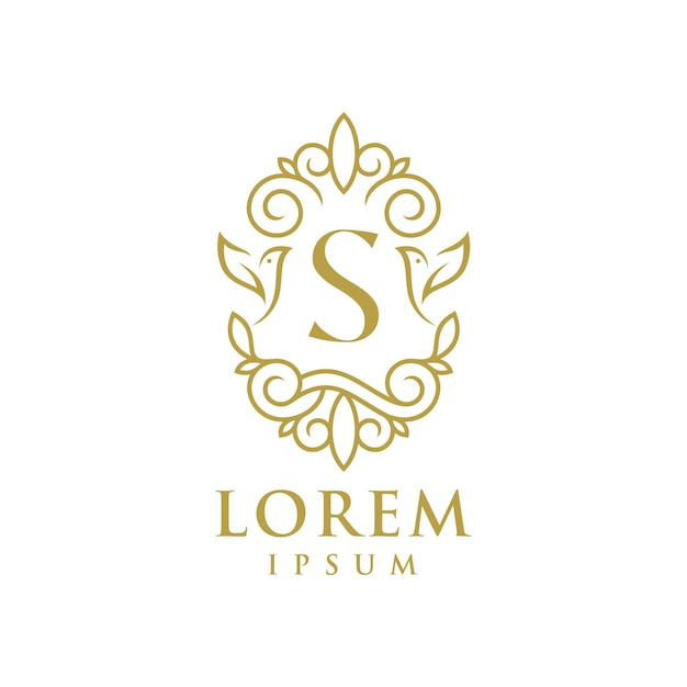 plantilla de logotipo de la letra S de la naturaleza decorativa