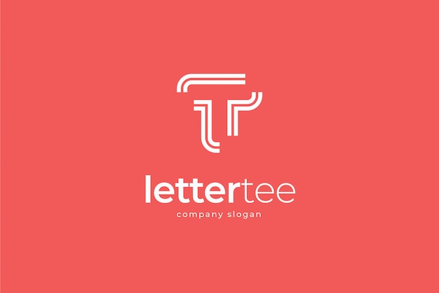 Plantilla de logotipo de letra T abstracto moderno simple