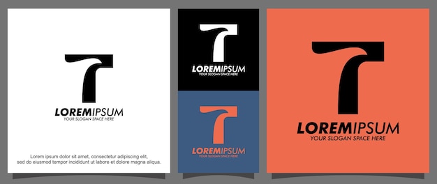 Vector plantilla de logotipo de letra t y ondas modernas