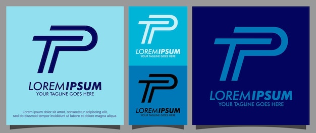 Vector plantilla de logotipo de letra t y p moderna