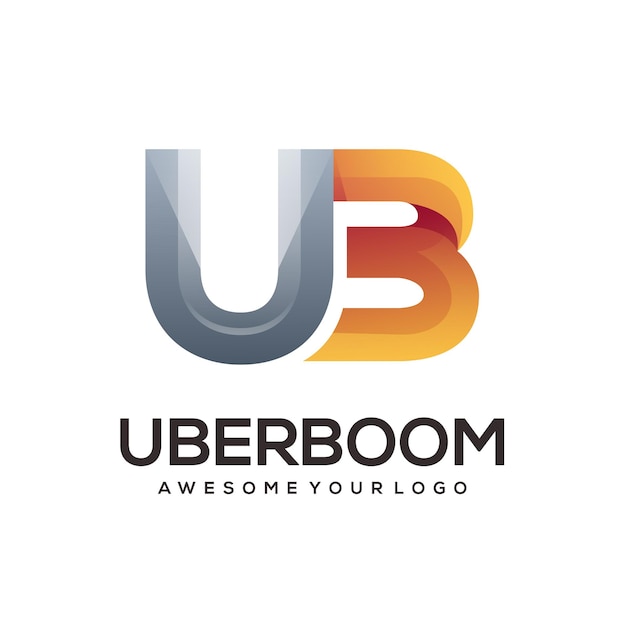 Plantilla de logotipo de letra ub