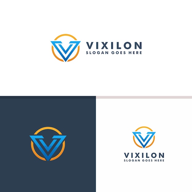 Plantilla de logotipo letra v. deporte icono diseño vector logotipo