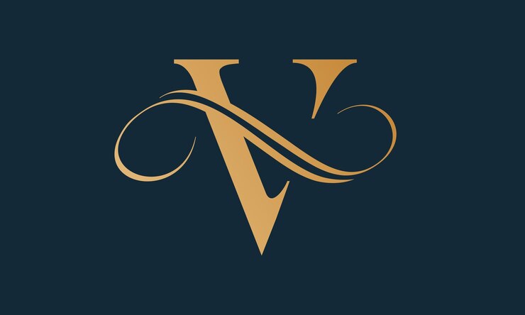 Vector plantilla de logotipo de letra v de lujo en color dorado diseño de logotipo de letra v de lujo inicial moderno y moderno plantilla de vector de diseño de logotipo de letra v premium real