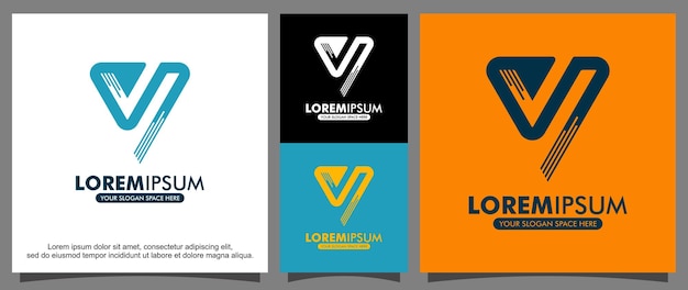 Vector plantilla de logotipo de la letra v moderna