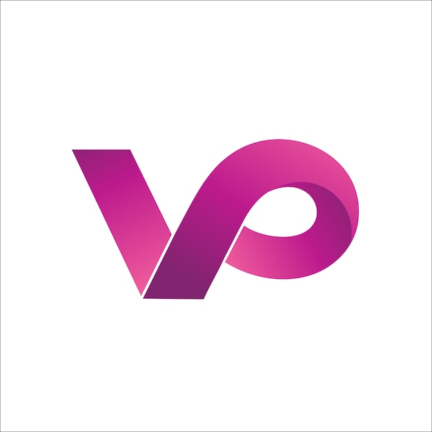 Vector plantilla de logotipo letra v y p