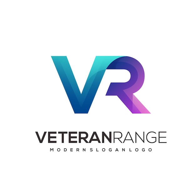 Plantilla de logotipo de letra vr