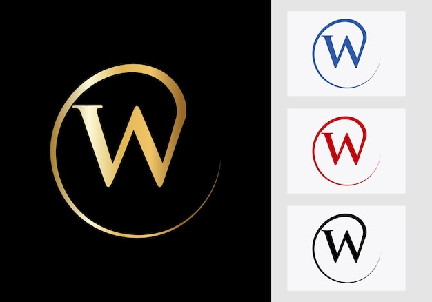 Plantilla de logotipo de letra W. Logotipo de lujo W elegante, real, símbolo de identidad de spa