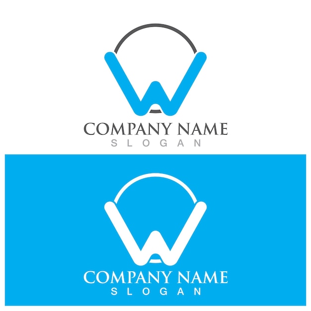 Plantilla logotipo de la letra w