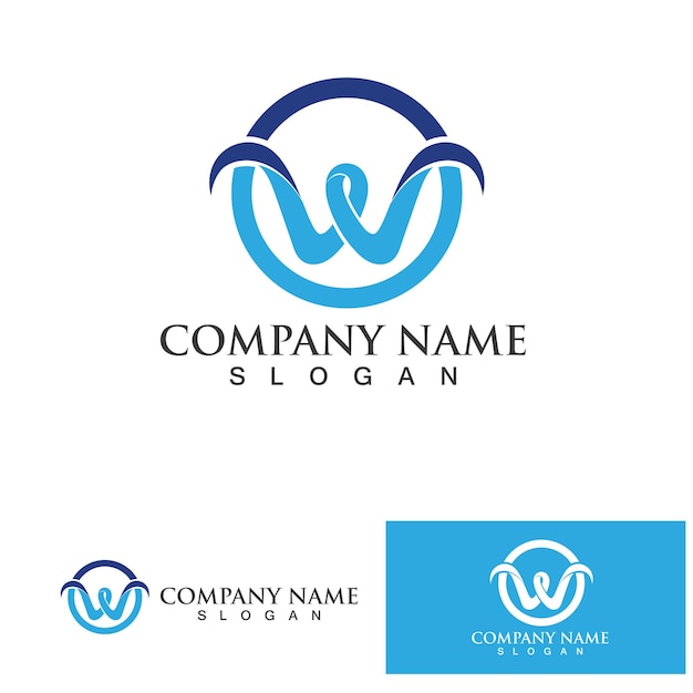 Plantilla logotipo de la letra w