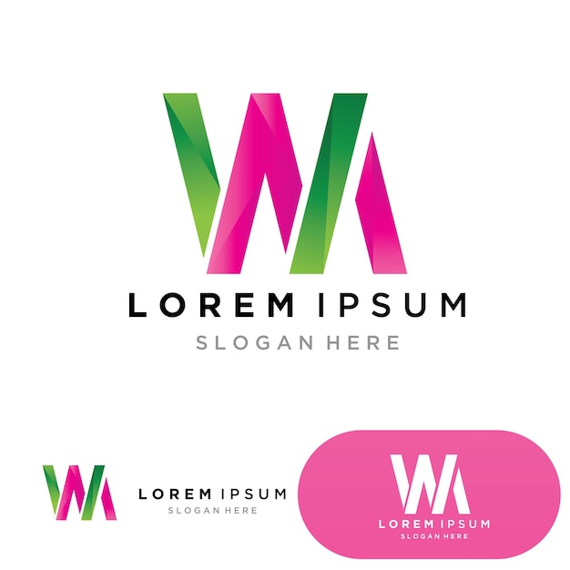 Plantilla logotipo de la letra w