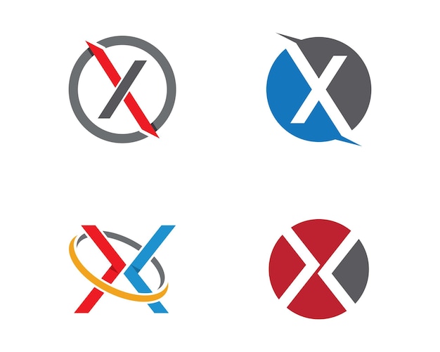 Plantilla logotipo letra x 