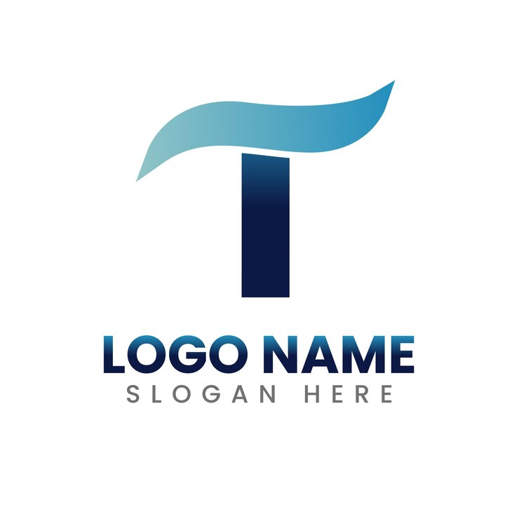 La plantilla del logotipo de las letras onduladas de la letra T