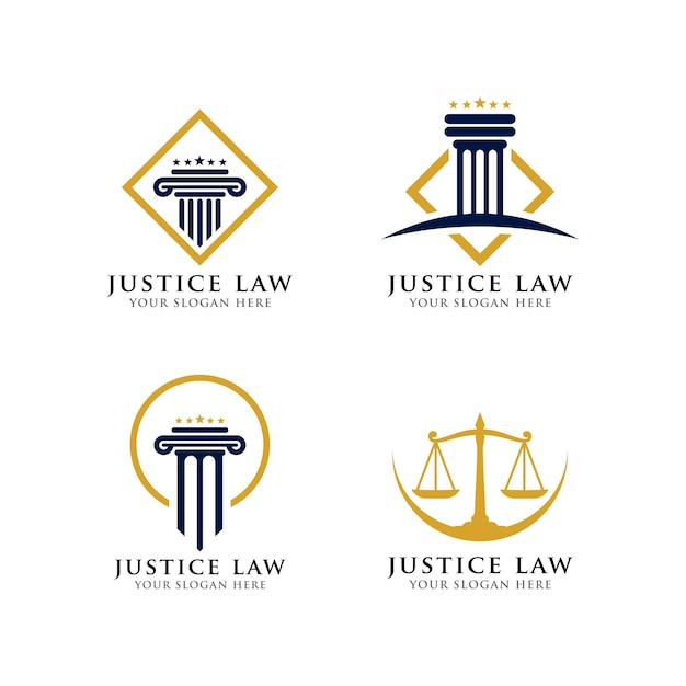 Plantilla de logotipo de ley de justicia.