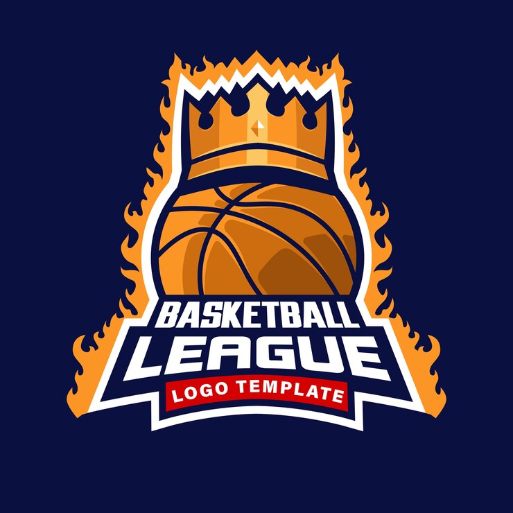 Vector plantilla de logotipo de liga de pelota de baloncesto