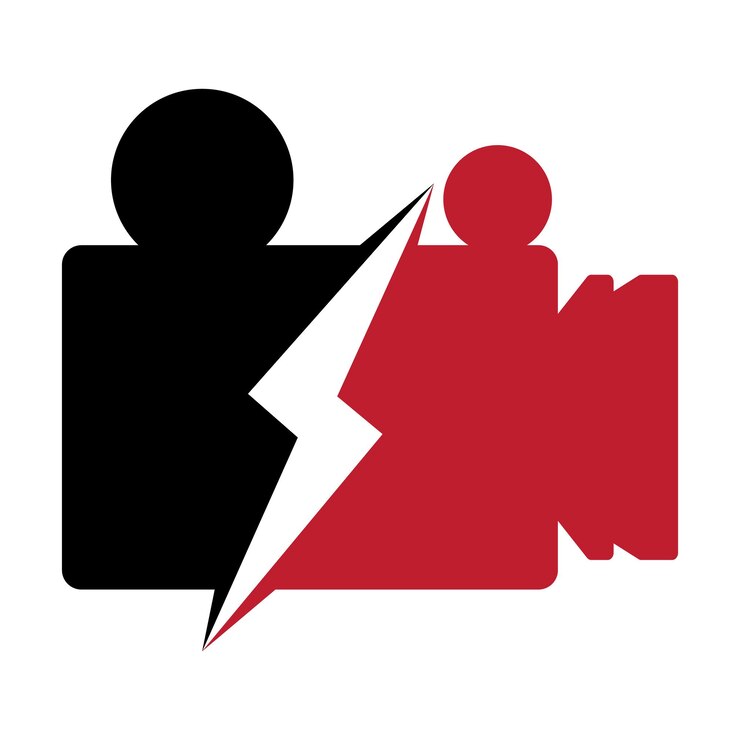 Vector plantilla de logotipo lightning bolt y video media vector de cámara de video símbolo de reproductor