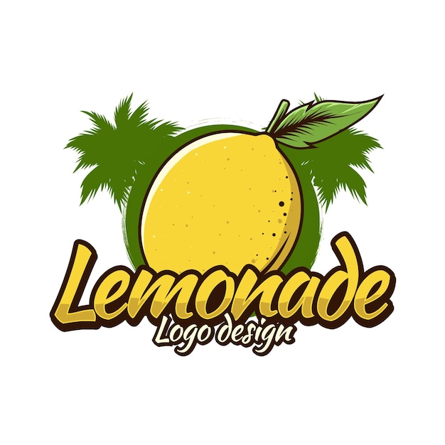 Vector plantilla de logotipo de limonada con ilustración de limón