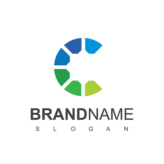 Plantilla de logotipo limpio de letra C
