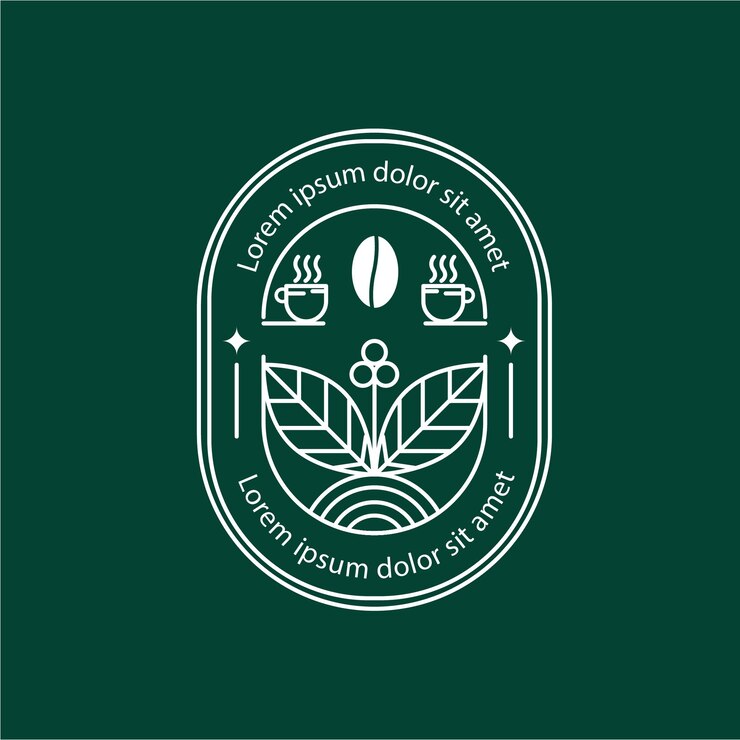 Vector plantilla del logotipo de la línea de arte de la cafetería