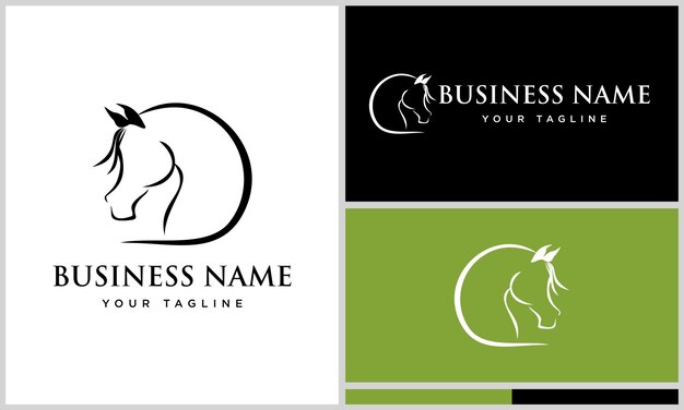 plantilla de logotipo de línea de caballo árabe