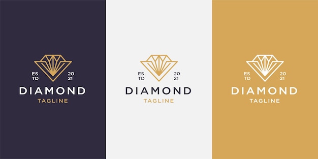 Vector plantilla de logotipo de línea de diamante