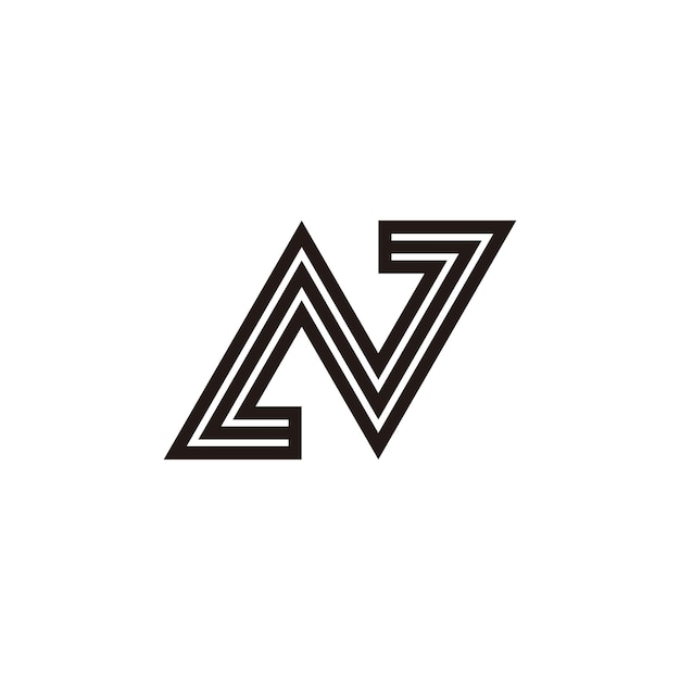 Plantilla del logotipo de la línea de la letra N única