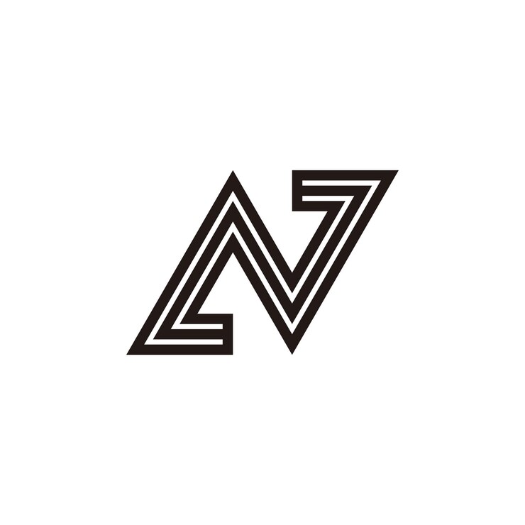 Plantilla del logotipo de la línea de la letra N única