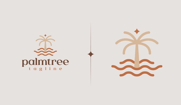 Vector plantilla de logotipo de línea simple de palmera símbolo premium creativo universal ilustración vectorial plantilla de diseño mínimo creativo símbolo para identidad empresarial corporativa