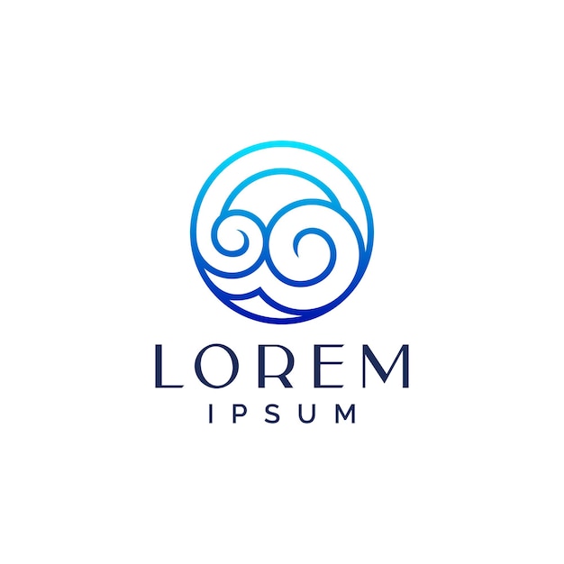 plantilla de logotipo de líneas de onda simples abstract